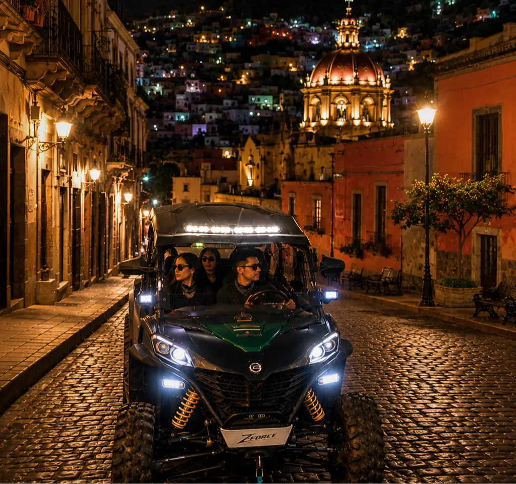 Ruta nocturna en RZR en Guanajuato